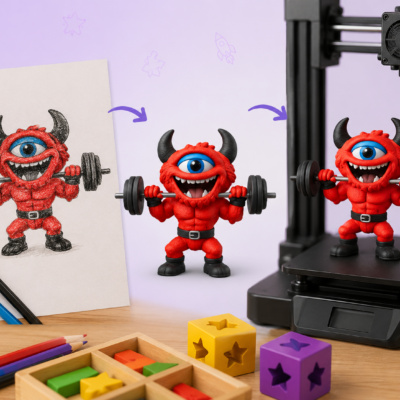 Convierte un dibujo en una figura 3D